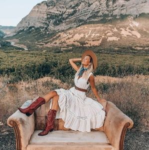 Spell designs Doe Eyed Midi dress cream XS gypsy